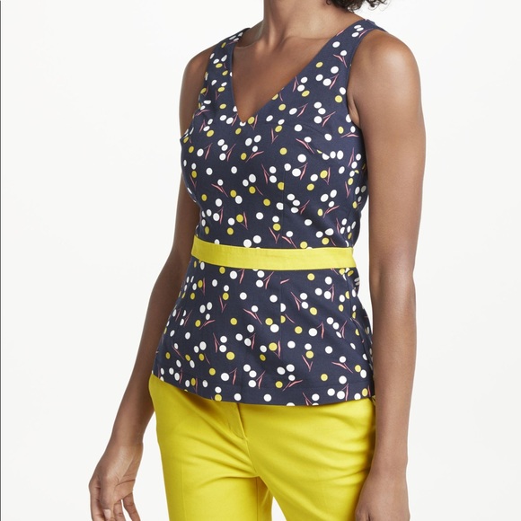 Boden Top Polka Dots V-Neck Cotton - Picture 3 of 14